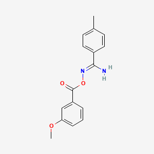 molecular formula C16H16N2O3 B5711351 N'-[(3-methoxybenzoyl)oxy]-4-methylbenzenecarboximidamide 