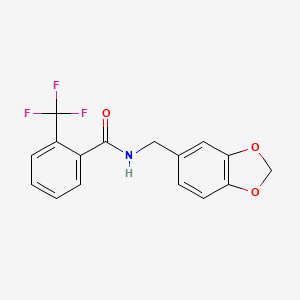 molecular formula C16H12F3NO3 B5711365 N-(1,3-benzodioxol-5-ylmethyl)-2-(trifluoromethyl)benzamide 