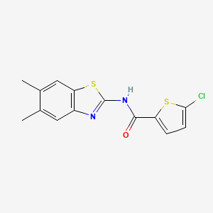 molecular formula C14H11ClN2OS2 B5711372 5-chloro-N-(5,6-dimethyl-1,3-benzothiazol-2-yl)-2-thiophenecarboxamide 