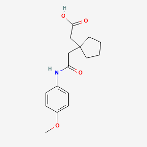 molecular formula C16H21NO4 B5711375 (1-{2-[(4-methoxyphenyl)amino]-2-oxoethyl}cyclopentyl)acetic acid 
