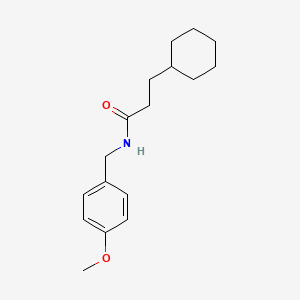 molecular formula C17H25NO2 B5711396 3-cyclohexyl-N-(4-methoxybenzyl)propanamide 