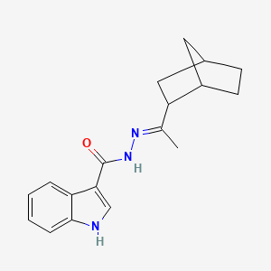 molecular formula C18H21N3O B5711453 N'-(1-bicyclo[2.2.1]hept-2-ylethylidene)-1H-indole-3-carbohydrazide 