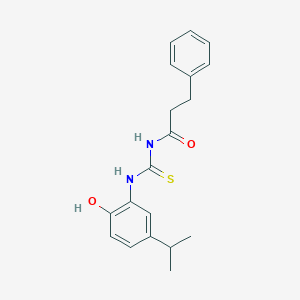 molecular formula C19H22N2O2S B5711460 N-{[(2-hydroxy-5-isopropylphenyl)amino]carbonothioyl}-3-phenylpropanamide 