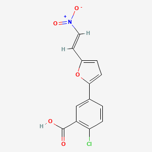 molecular formula C13H8ClNO5 B5711475 2-chloro-5-[5-(2-nitrovinyl)-2-furyl]benzoic acid 