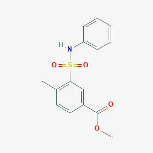 molecular formula C15H15NO4S B5711548 methyl 3-(anilinosulfonyl)-4-methylbenzoate 