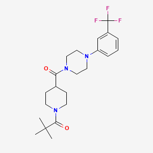 molecular formula C22H30F3N3O2 B5711550 1-{[1-(2,2-dimethylpropanoyl)-4-piperidinyl]carbonyl}-4-[3-(trifluoromethyl)phenyl]piperazine 