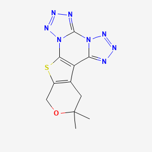 12,12-dimethyl-12,13-dihydro-10H-pyrano[4',3':4,5]thieno[3,2-e]bistetrazolo[1,5-a:1',5'-c]pyrimidine