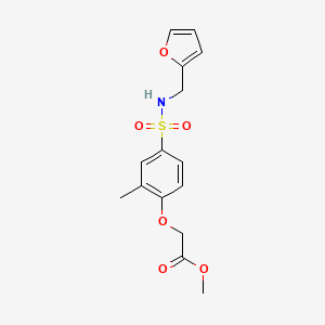molecular formula C15H17NO6S B5711584 methyl (4-{[(2-furylmethyl)amino]sulfonyl}-2-methylphenoxy)acetate 