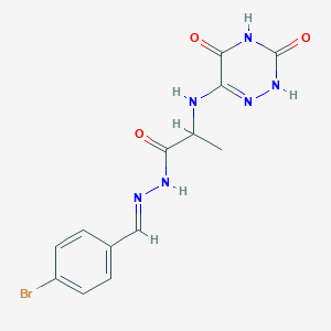 N'-(4-bromobenzylidene)-2-[(3,5-dioxo-2,3,4,5-tetrahydro-1,2,4-triazin-6-yl)amino]propanohydrazide