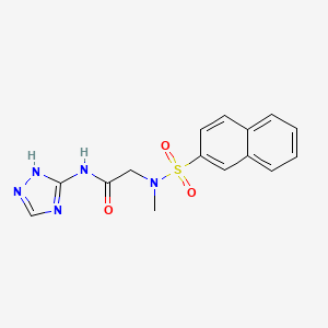 molecular formula C15H15N5O3S B5711615 N~2~-methyl-N~2~-(2-naphthylsulfonyl)-N~1~-4H-1,2,4-triazol-3-ylglycinamide 