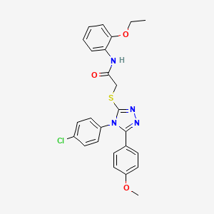 2-{[4-(4-chlorophenyl)-5-(4-methoxyphenyl)-4H-1,2,4-triazol-3-yl]thio}-N-(2-ethoxyphenyl)acetamide