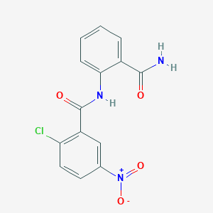 molecular formula C14H10ClN3O4 B5711628 N-[2-(aminocarbonyl)phenyl]-2-chloro-5-nitrobenzamide 
