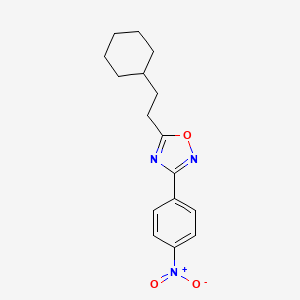 molecular formula C16H19N3O3 B5711629 5-(2-cyclohexylethyl)-3-(4-nitrophenyl)-1,2,4-oxadiazole 
