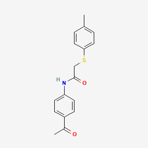 molecular formula C17H17NO2S B5711661 N-(4-acetylphenyl)-2-[(4-methylphenyl)thio]acetamide 