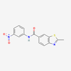 molecular formula C15H11N3O3S B5711667 2-methyl-N-(3-nitrophenyl)-1,3-benzothiazole-6-carboxamide 