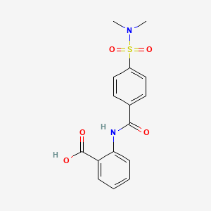 molecular formula C16H16N2O5S B5711678 2-({4-[(dimethylamino)sulfonyl]benzoyl}amino)benzoic acid 