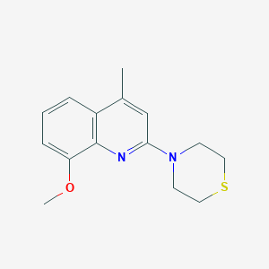 molecular formula C15H18N2OS B5711714 8-methoxy-4-methyl-2-(4-thiomorpholinyl)quinoline 
