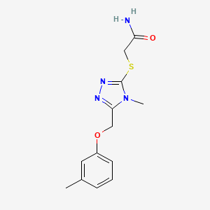 molecular formula C13H16N4O2S B5711721 2-({4-methyl-5-[(3-methylphenoxy)methyl]-4H-1,2,4-triazol-3-yl}thio)acetamide 