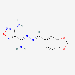 molecular formula C11H10N6O3 B5711752 4-amino-N'-(1,3-benzodioxol-5-ylmethylene)-1,2,5-oxadiazole-3-carboximidohydrazide 