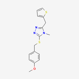 molecular formula C16H17N3OS2 B5711757 3-[(4-methoxybenzyl)thio]-4-methyl-5-(2-thienylmethyl)-4H-1,2,4-triazole 