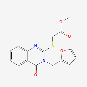 molecular formula C16H14N2O4S B5711782 METHYL 2-{[3-(2-FURYLMETHYL)-4-OXO-3,4-DIHYDRO-2-QUINAZOLINYL]SULFANYL}ACETATE 