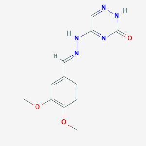 3,4-dimethoxybenzaldehyde (3-oxo-2,3-dihydro-1,2,4-triazin-5-yl)hydrazone