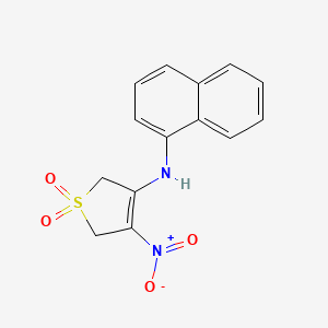 molecular formula C14H12N2O4S B5711809 1-naphthyl(4-nitro-1,1-dioxido-2,5-dihydro-3-thienyl)amine 