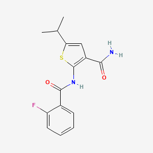 molecular formula C15H15FN2O2S B5711821 2-[(2-fluorobenzoyl)amino]-5-isopropyl-3-thiophenecarboxamide 