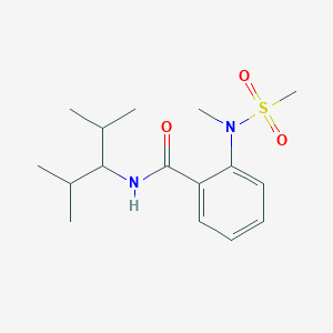 molecular formula C16H26N2O3S B5711823 N-(1-isopropyl-2-methylpropyl)-2-[methyl(methylsulfonyl)amino]benzamide 