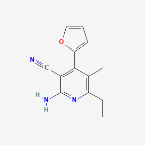 molecular formula C13H13N3O B5711838 2-amino-6-ethyl-4-(2-furyl)-5-methylnicotinonitrile 