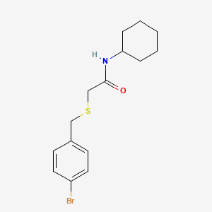 molecular formula C15H20BrNOS B5711857 2-[(4-bromobenzyl)thio]-N-cyclohexylacetamide 