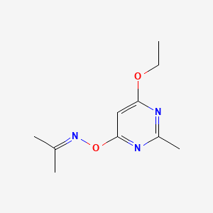 molecular formula C10H15N3O2 B571187 Propan-2-one O-(6-ethoxy-2-methylpyrimidin-4-yl) oxime CAS No. 120192-38-3