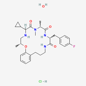 molecular formula C30H42ClFN4O5 B571190 Ulimorelin hydrochloride CAS No. 951326-02-6