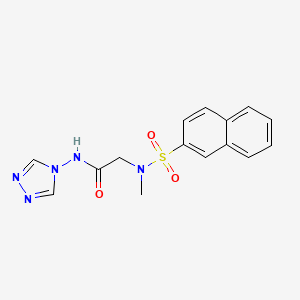 molecular formula C15H15N5O3S B5711929 N~2~-methyl-N~2~-(2-naphthylsulfonyl)-N~1~-4H-1,2,4-triazol-4-ylglycinamide 
