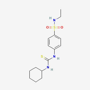 molecular formula C15H23N3O2S2 B5711953 4-{[(cyclohexylamino)carbonothioyl]amino}-N-ethylbenzenesulfonamide 