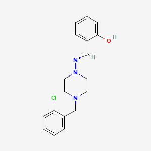 molecular formula C18H20ClN3O B5711962 2-({[4-(2-chlorobenzyl)-1-piperazinyl]imino}methyl)phenol 
