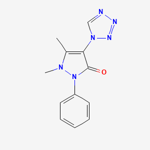 molecular formula C12H12N6O B5711966 1,5-dimethyl-2-phenyl-4-(1H-tetrazol-1-yl)-1,2-dihydro-3H-pyrazol-3-one 