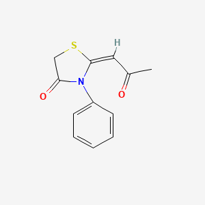 molecular formula C12H11NO2S B5711983 2-(2-oxopropylidene)-3-phenyl-1,3-thiazolidin-4-one 