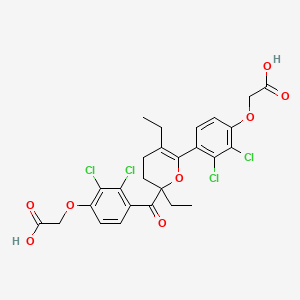 molecular formula C26H24Cl4O8 B571201 [2,3-Dichloro-4-[[6-[2,3-dichloro-4-(carboxymethoxy)phenyl]-2,5-diethyl-3,4-dihydro-2H-pyran-2-yl]carbonyl]phenoxy]acetic acid CAS No. 25355-92-4