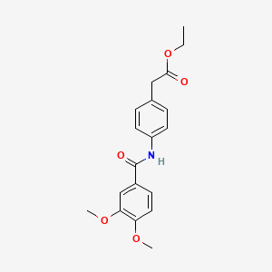 molecular formula C19H21NO5 B5712032 ethyl {4-[(3,4-dimethoxybenzoyl)amino]phenyl}acetate 