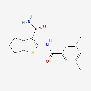 molecular formula C17H18N2O2S B5712046 2-[(3,5-dimethylbenzoyl)amino]-5,6-dihydro-4H-cyclopenta[b]thiophene-3-carboxamide 