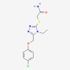 molecular formula C13H15ClN4O2S B5712052 2-({5-[(4-chlorophenoxy)methyl]-4-ethyl-4H-1,2,4-triazol-3-yl}thio)acetamide 