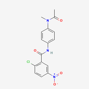molecular formula C16H14ClN3O4 B5712059 N-{4-[acetyl(methyl)amino]phenyl}-2-chloro-5-nitrobenzamide 