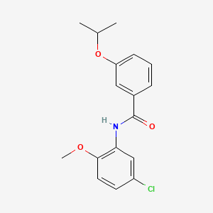 molecular formula C17H18ClNO3 B5712091 N-(5-chloro-2-methoxyphenyl)-3-isopropoxybenzamide 