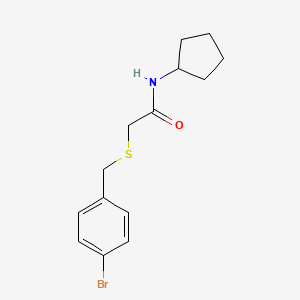 molecular formula C14H18BrNOS B5712107 2-[(4-bromobenzyl)thio]-N-cyclopentylacetamide 