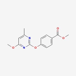 molecular formula C14H14N2O4 B5712141 methyl 4-[(4-methoxy-6-methyl-2-pyrimidinyl)oxy]benzoate 