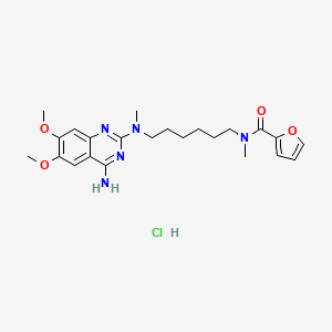 molecular formula C23H32ClN5O4 B571218 N-[6-[(4-amino-6,7-dimethoxyquinazolin-2-yl)-methylamino]hexyl]-N-methylfuran-2-carboxamide;hydrochloride CAS No. 116784-70-4