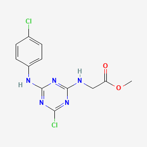 molecular formula C12H11Cl2N5O2 B5712190 methyl N-{4-chloro-6-[(4-chlorophenyl)amino]-1,3,5-triazin-2-yl}glycinate 