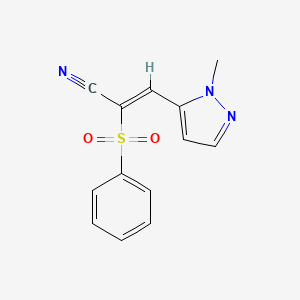 molecular formula C13H11N3O2S B5712205 3-(1-methyl-1H-pyrazol-5-yl)-2-(phenylsulfonyl)acrylonitrile 