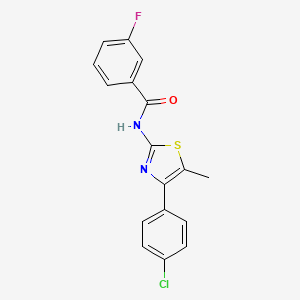 molecular formula C17H12ClFN2OS B5712230 N-[4-(4-chlorophenyl)-5-methyl-1,3-thiazol-2-yl]-3-fluorobenzamide 